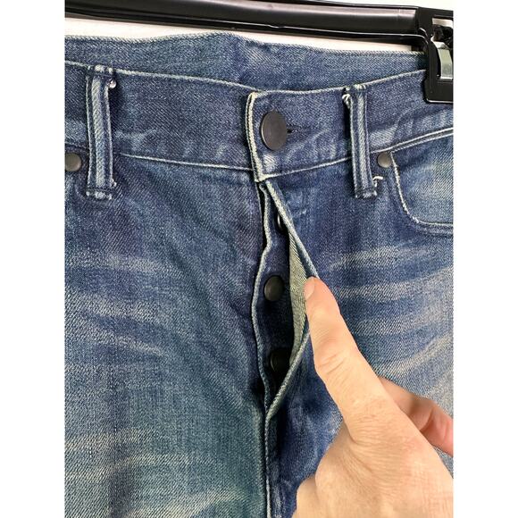 John Elliott Mens Jeans Slim Fit Skinny Dark Faded Wash Japan Button Fly 32 x 30 - Picture 2 of 7